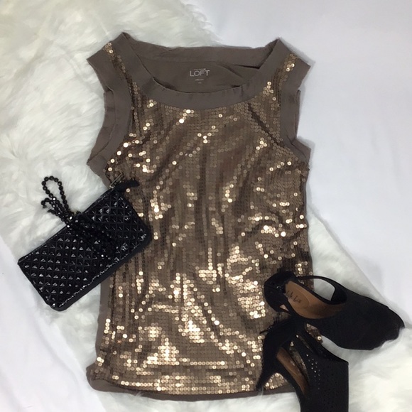 Loft Sequined Tank Top - Picture 1 of 4